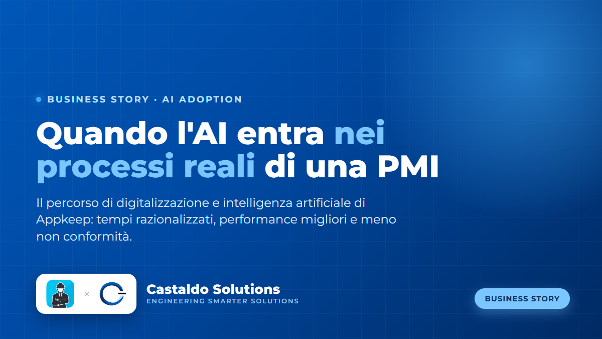 Case study AI adoption Appkeep con Castaldo Solutions: AI nei processi reali di una PMI