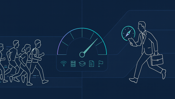 Studenti e insegnanti che utilizzano intelligenza artificiale a scuola: digital transformation nell'istruzione