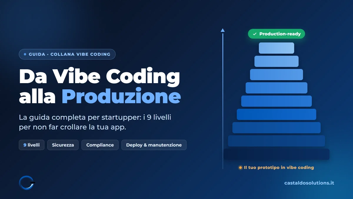 Da Vibe Coding alla Produzione: la piramide dei 9 livelli per startupper di Castaldo Solutions