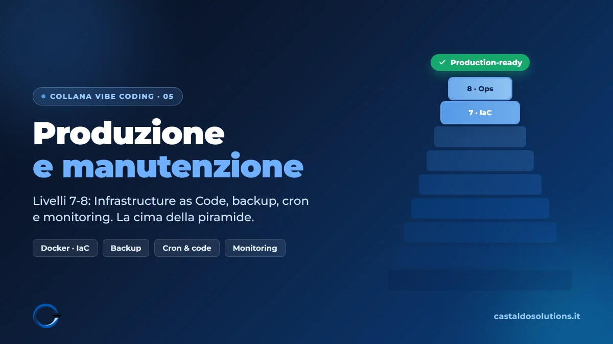 Livelli 7 e 8: infrastructure as code e manutenzione per mettere in produzione un'app in vibe coding, di Castaldo Solutions