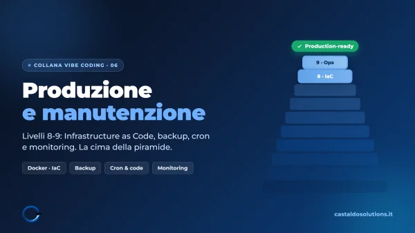 Livelli 8 e 9: infrastructure as code e manutenzione per mettere in produzione un'app in vibe coding, di Castaldo Solutions