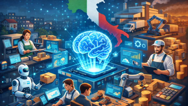 Schema automazione AI per PMI italiane: workflow automatizzati per vendite, customer service e operations con risparmio di tempo misurabile