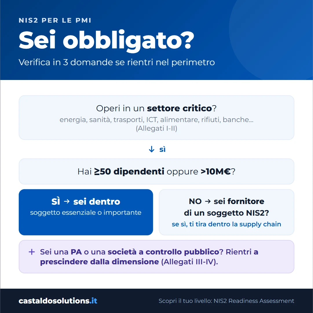 Decision tree: la NIS2 si applica alla tua azienda?