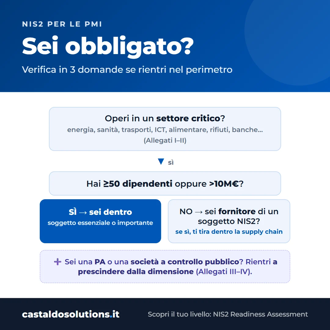 Decision tree: la NIS2 si applica alla tua azienda?
